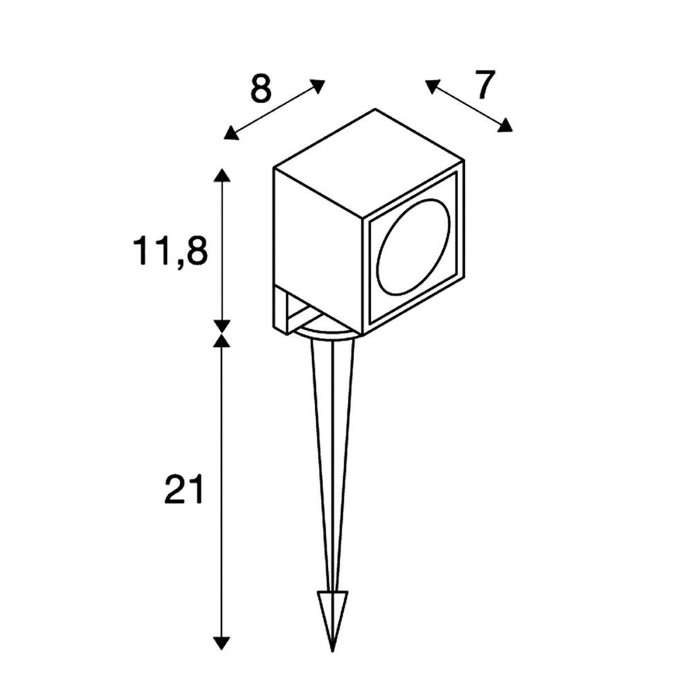 Square garden spotlight Nautilus Square LED with ground spike SLV 4024163140775