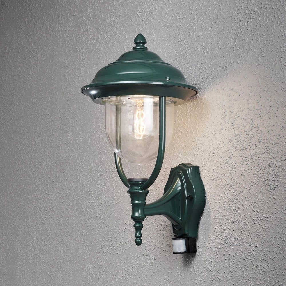 Classic wall lamp Parma green with motion detector KonstSmide 7318307235609