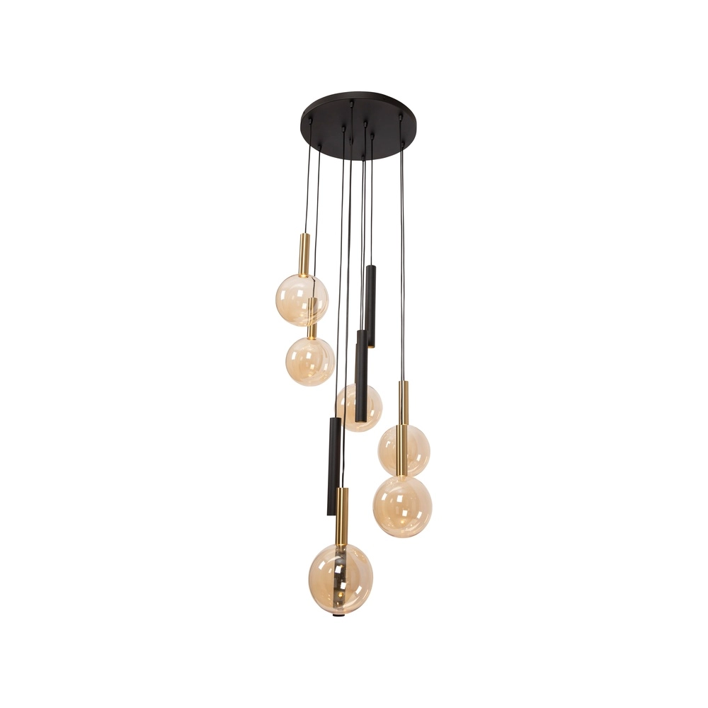 Vide pendant lamp Josiane black with gold Lucide Vibes 5411212212177