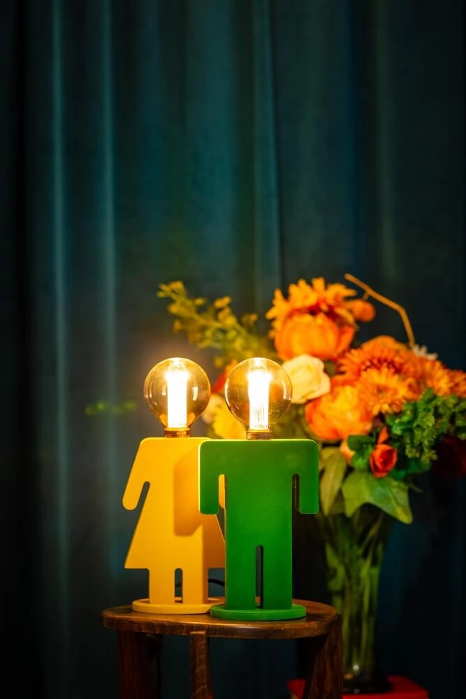 Wooden table lamp Adam Velvet green ETH 8720195301547