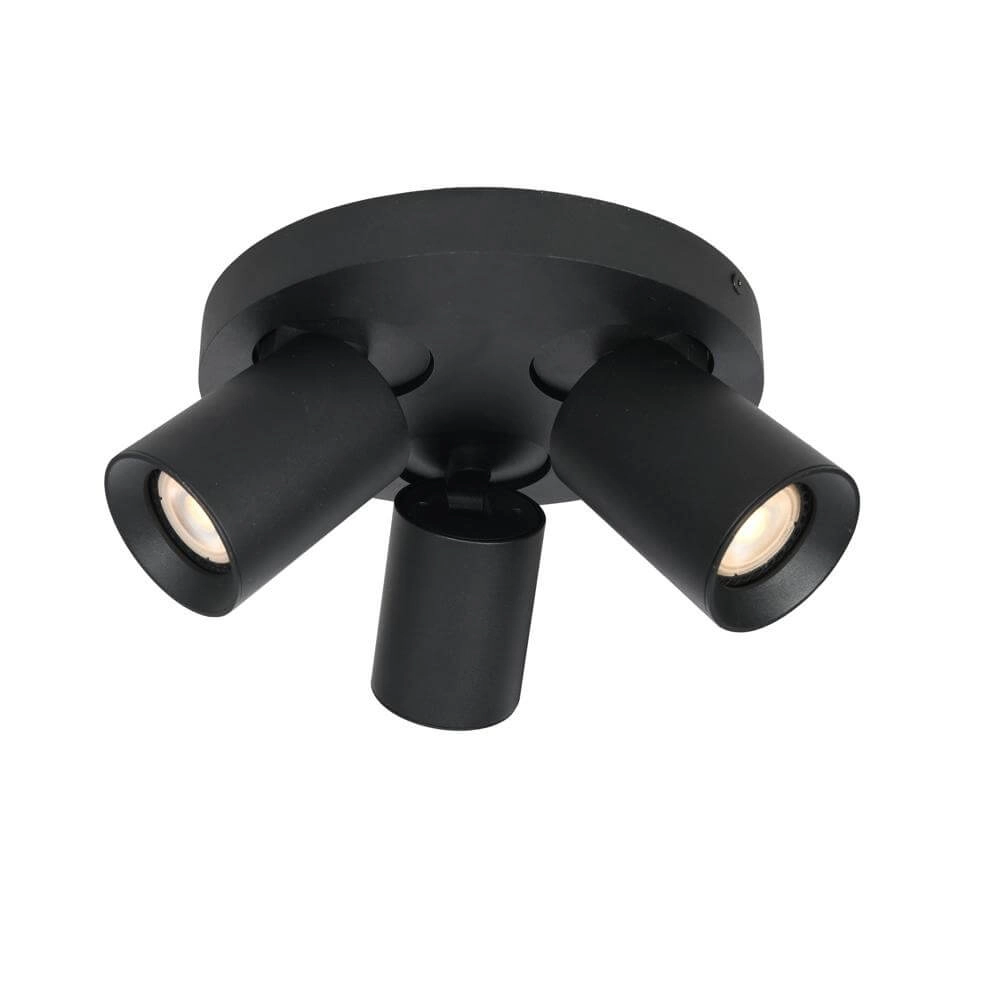 Round ceiling lamp Megano 3-light black