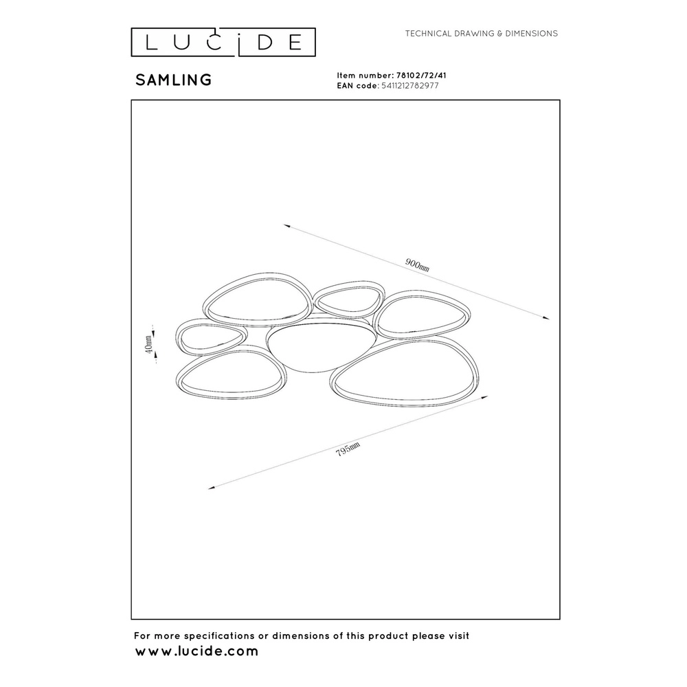 Modern ceiling lamp Samling M sand brown Lucide 5411212782977