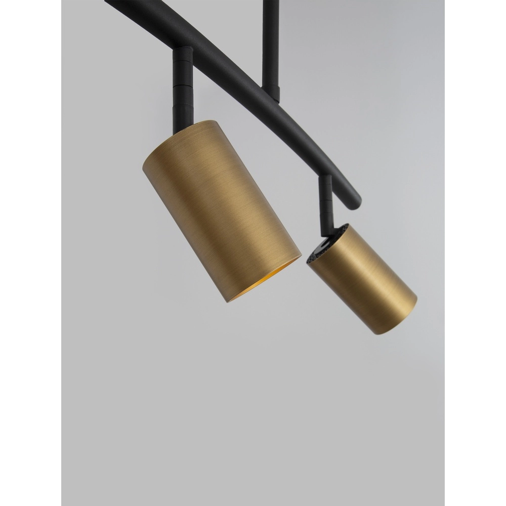 Pendant lamp Pogno 4-light black with gold round Lyora 5212017431301