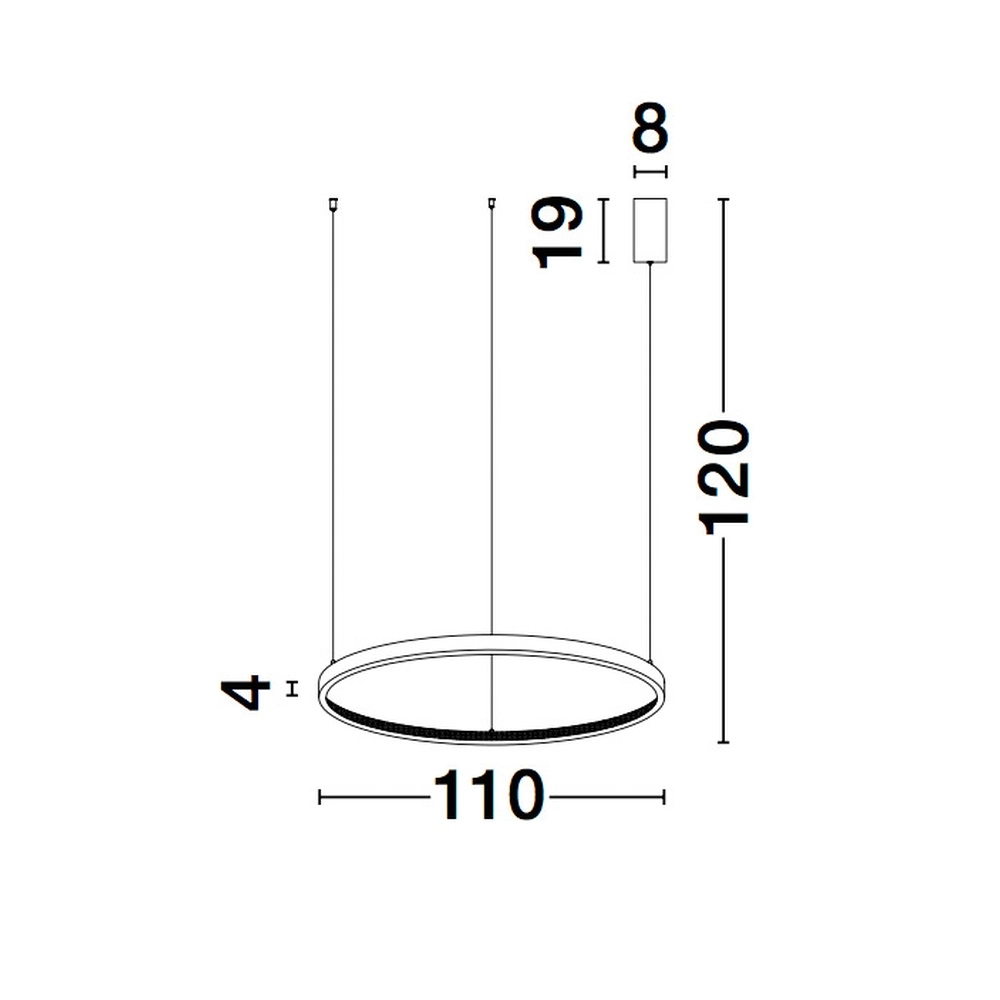 Pendant lamp Preston black Ø 110cm Lyora 5212017429193