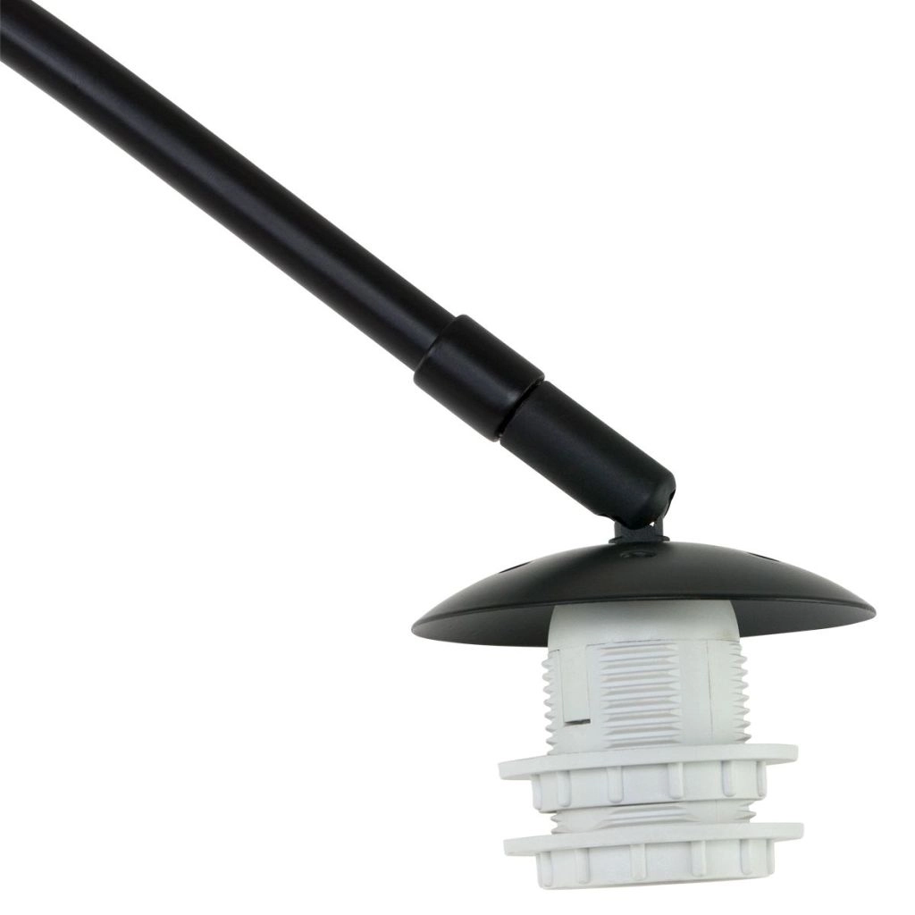 Black arc lamp Vela Lino with cream shade Ø60cm Steinhauer 8712746183580