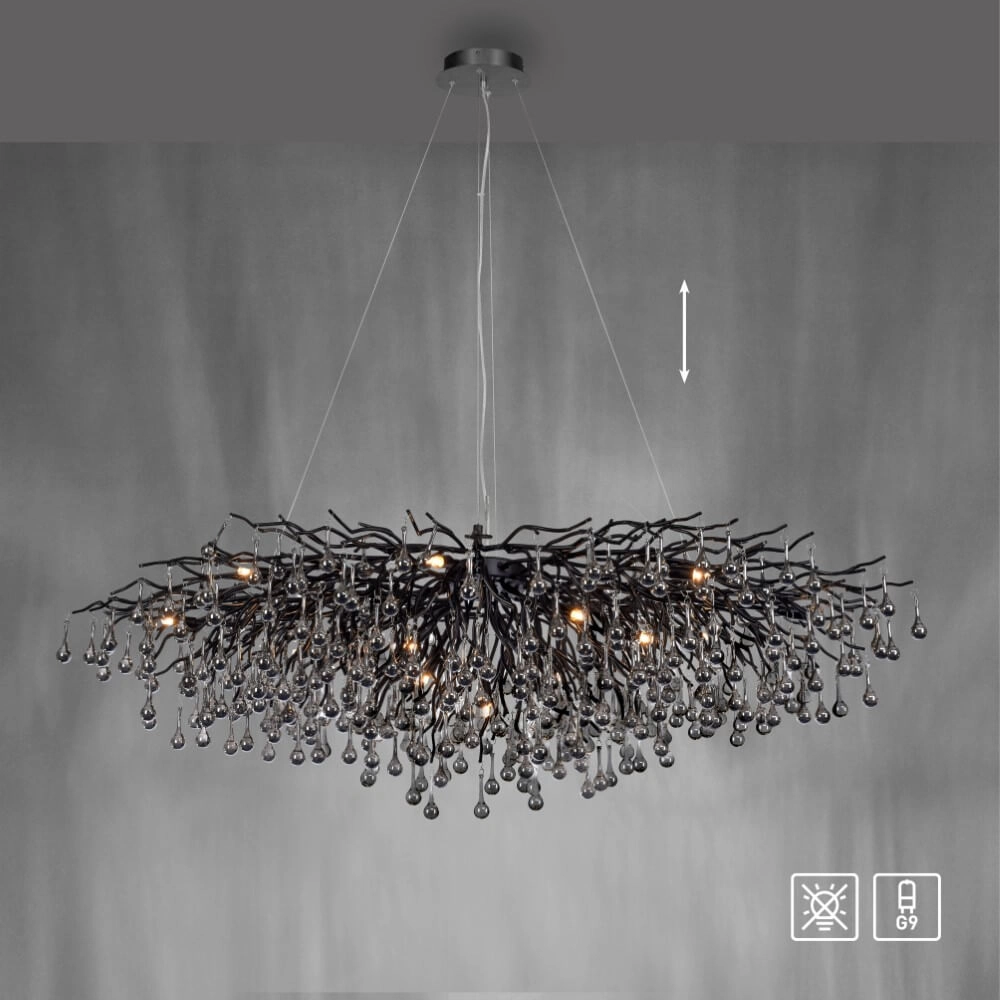 Large chandelier Icicle black Paul Neuhaus 4012248377543