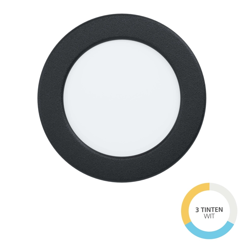 Recessed lamp Fueva 6 round - black - Ø 11,9cm