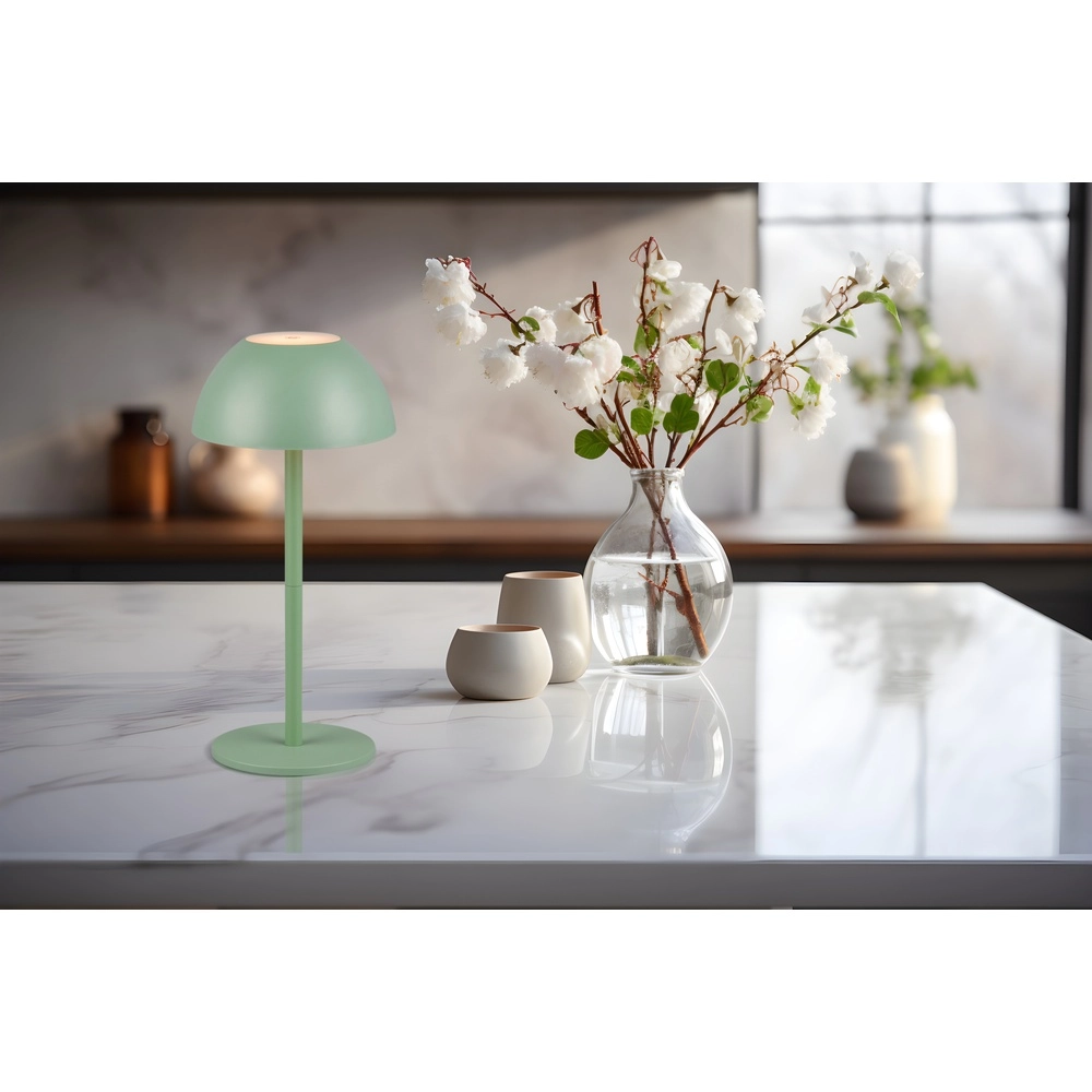 Table lamp Ricardo pistachio green Ø 13,5cm Trio 4017807601800