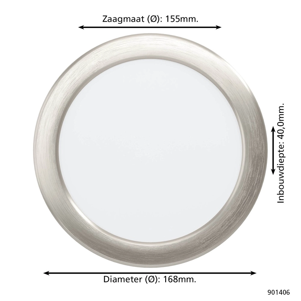 Recessed lamp Fueva 6 round - stainless steel - Ø 16,8cm Eglo 9008606330850