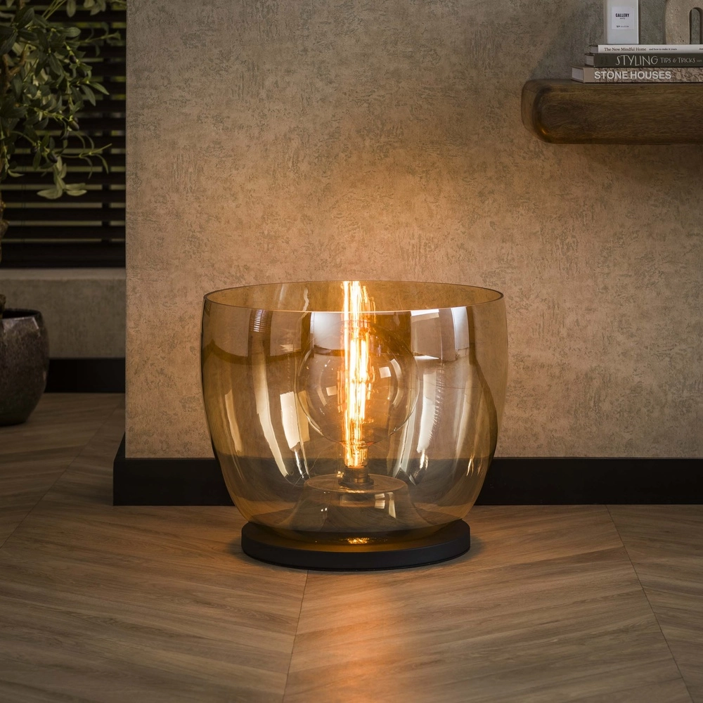 Floor lamp amber glass UP Ø 48cm - 41cm high