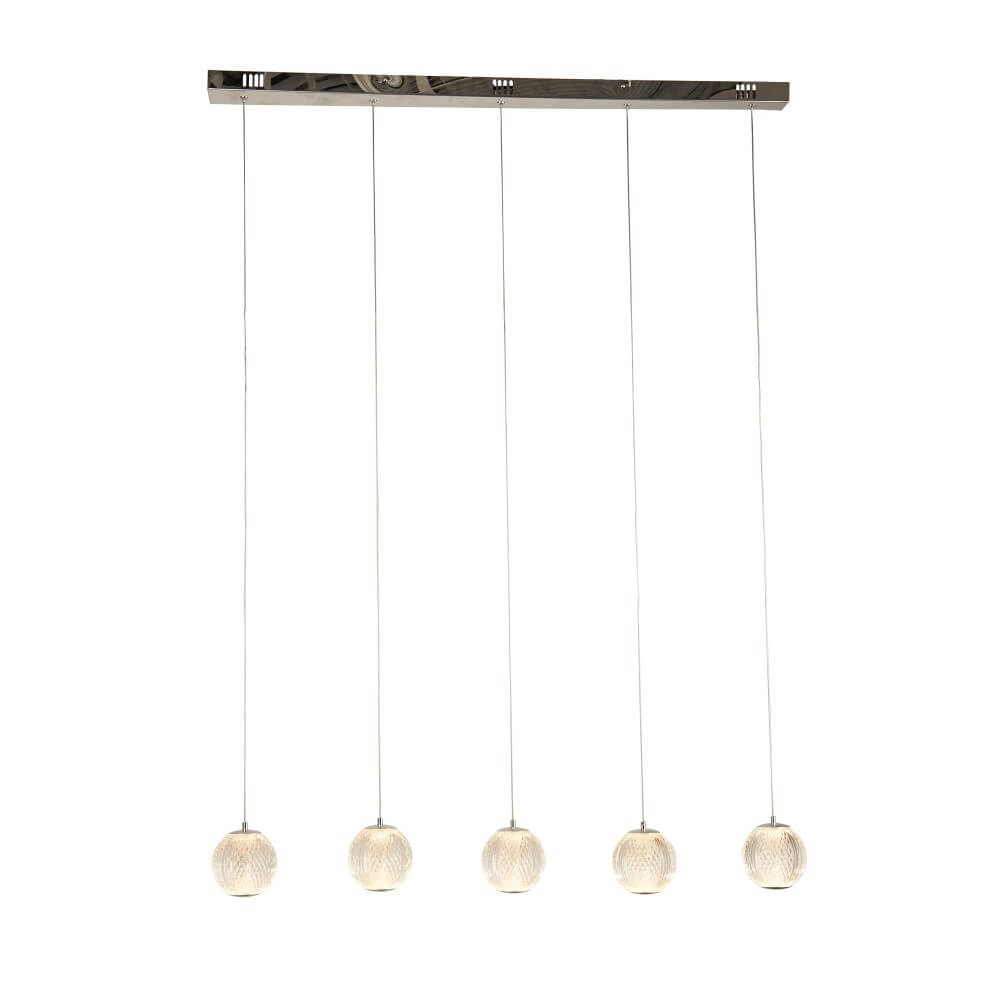 5-light pendant lamp Allure chrome rectangular Searchlight 5053423242309