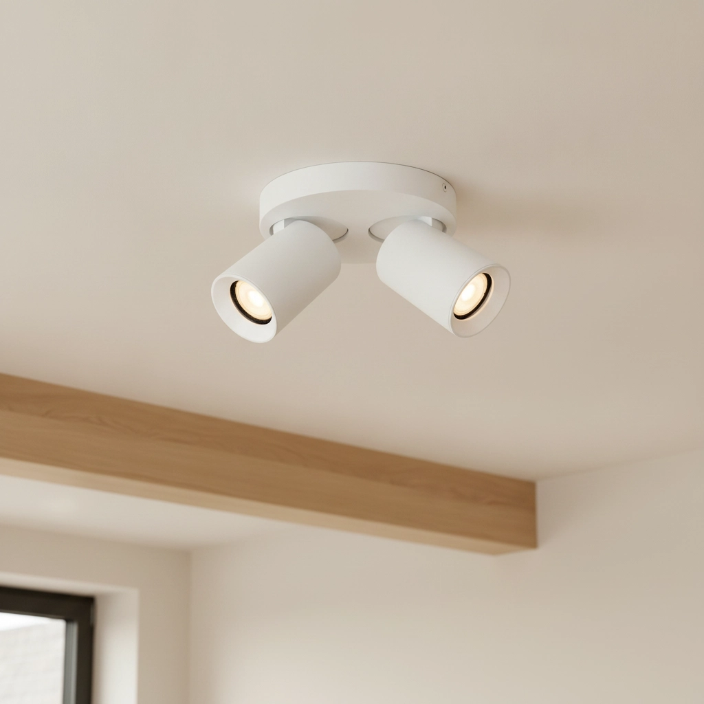 Round ceiling lamp Megano 2-light white