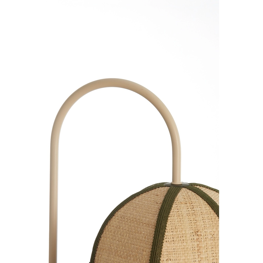 Japandi wall lamp Sulina Sand raffia with greenery Light & Living 8717807762421