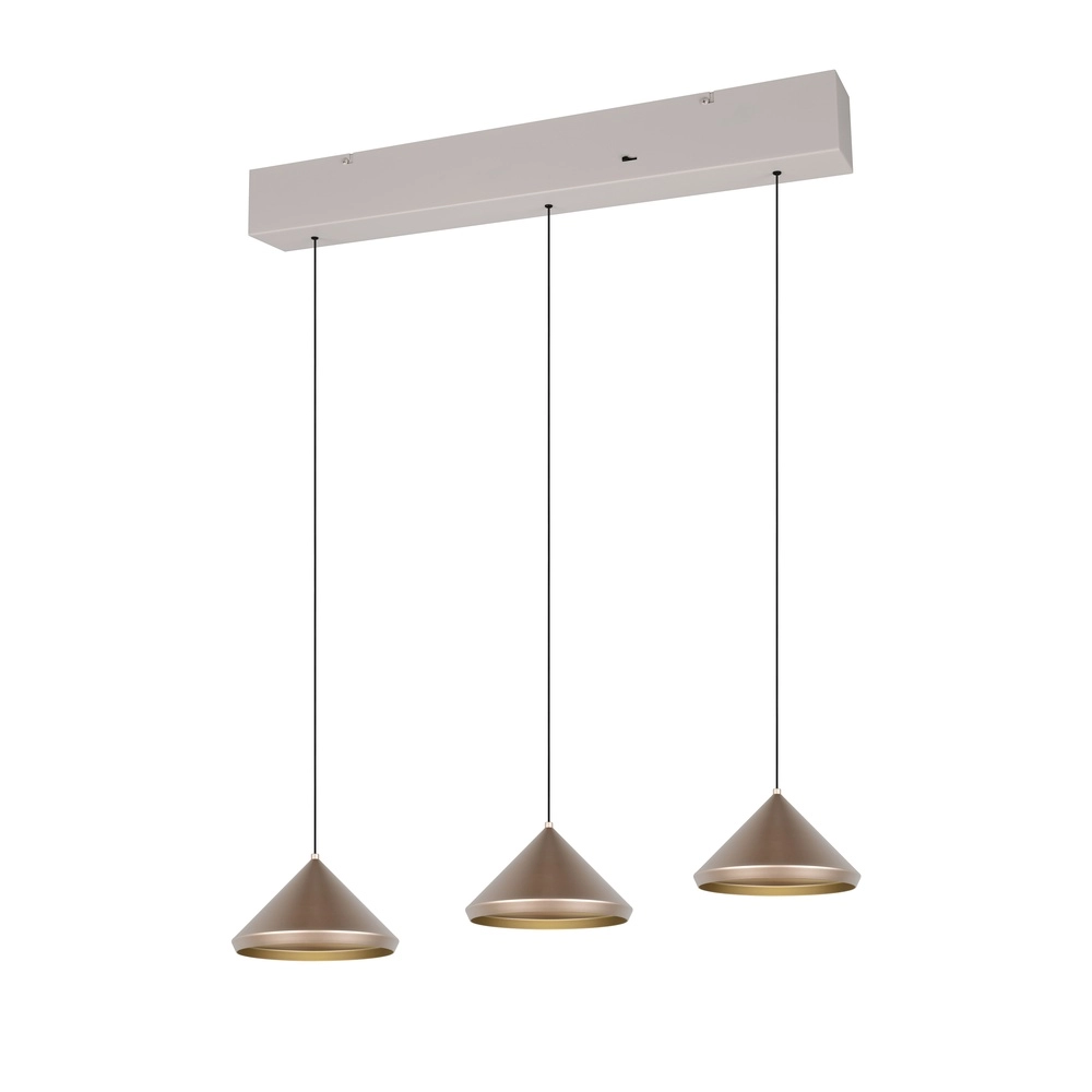 3-light pendant lamp Laguna coffee brown Trio 4017807671056
