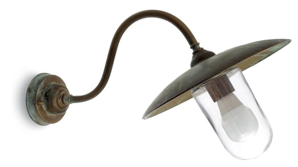 Straight outdoor lamp Transimeno aged brass