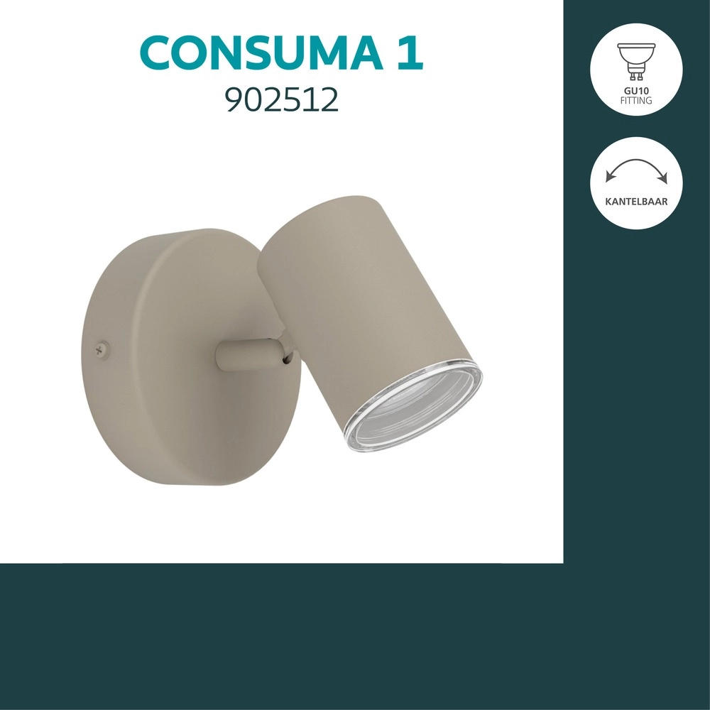 Surface-mounted spot Consuma 1 only sand brown Eglo 9008606397266