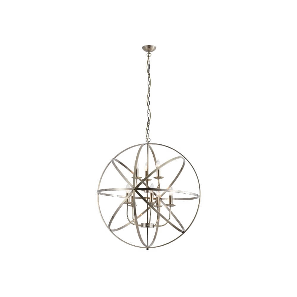 Antique pendant lamp Orbit 8-light gold