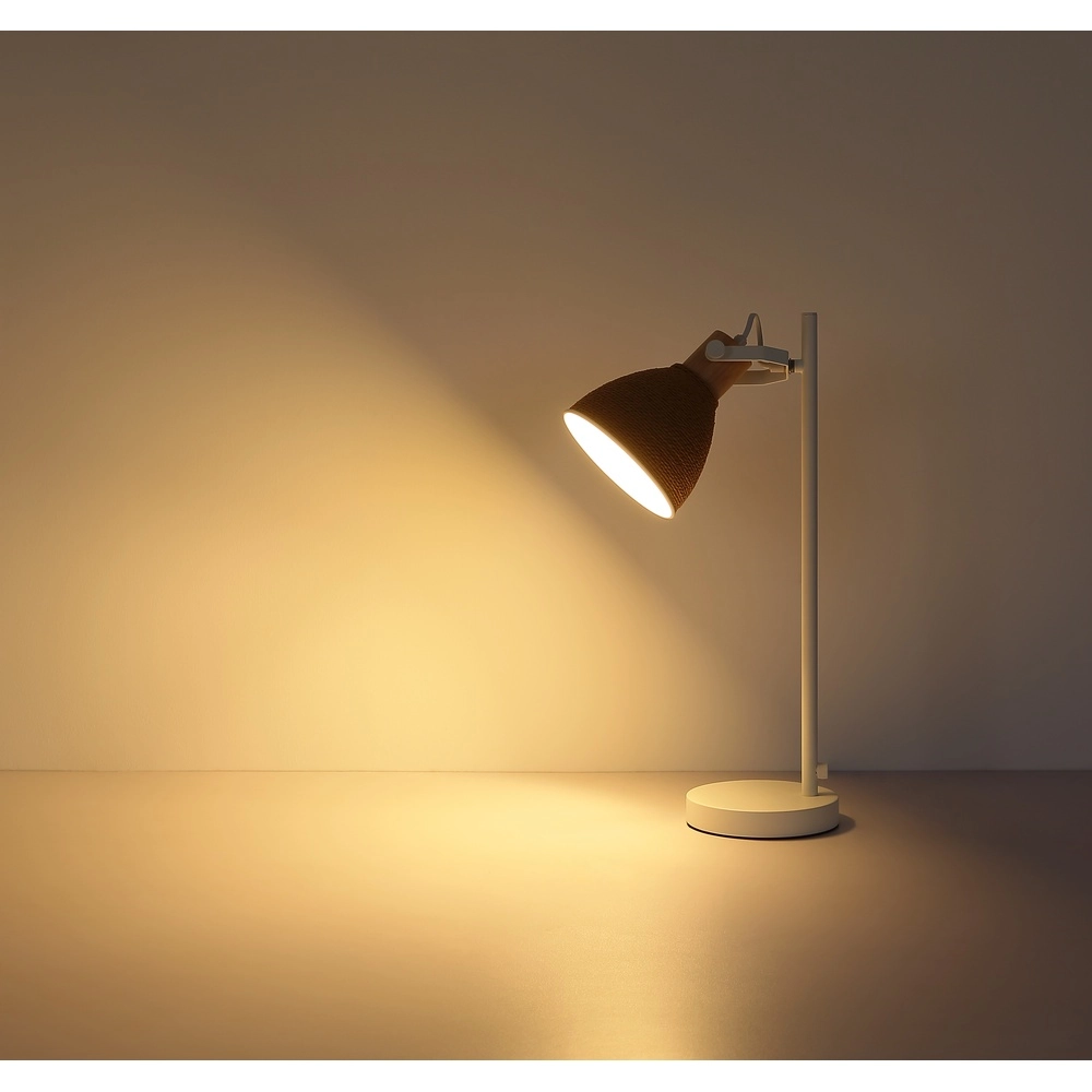 Desk lamp Lyndon White with rattan Globo 9007371592746