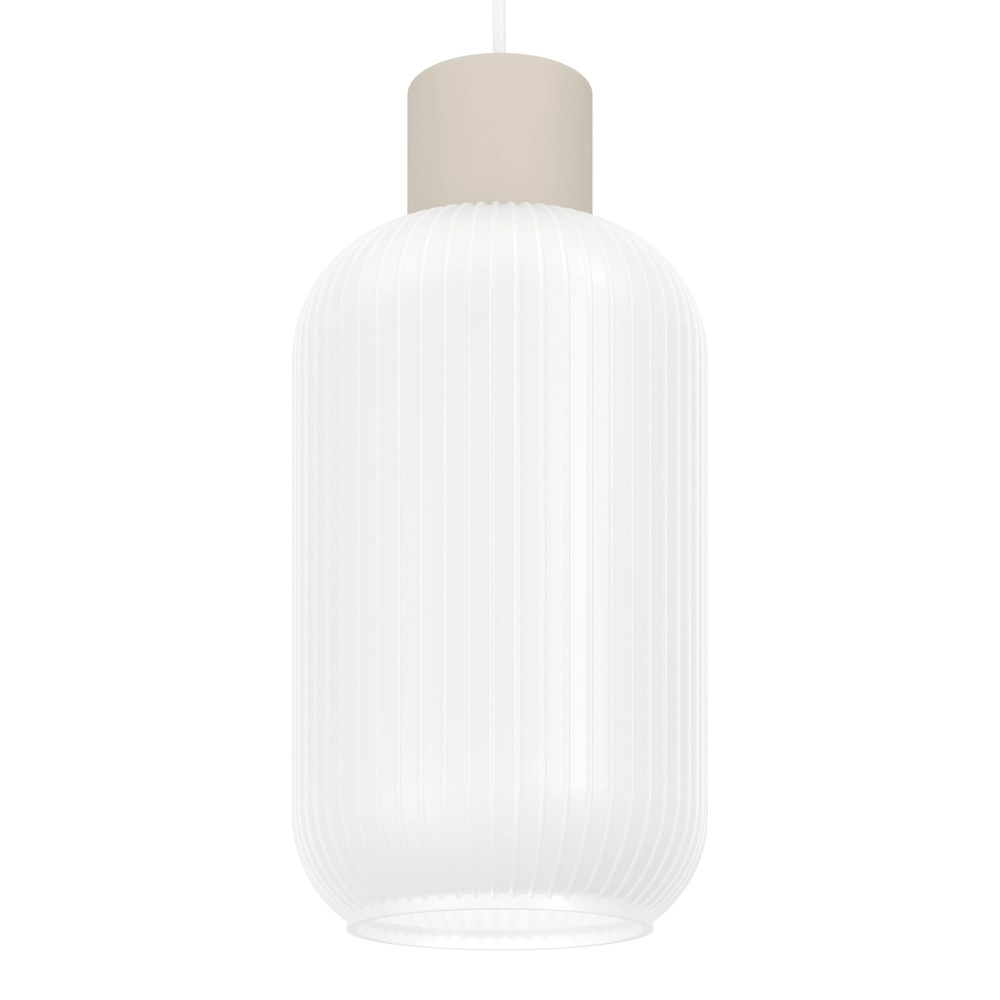 Design pendant lamp Dasmina sand brown with white Ø 13cm