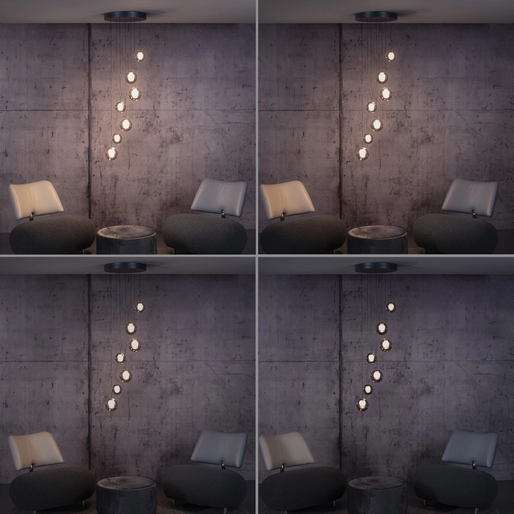 7-light pendant lamp Pure Popup mystic grey Paul Neuhaus 4012248396674