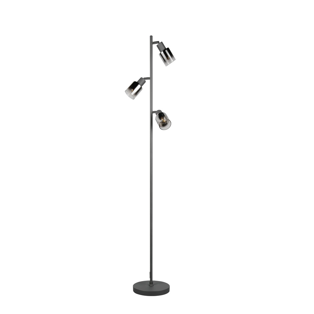 Floor lamp Cadiz 3-light smoke glass Trio 4017807653496