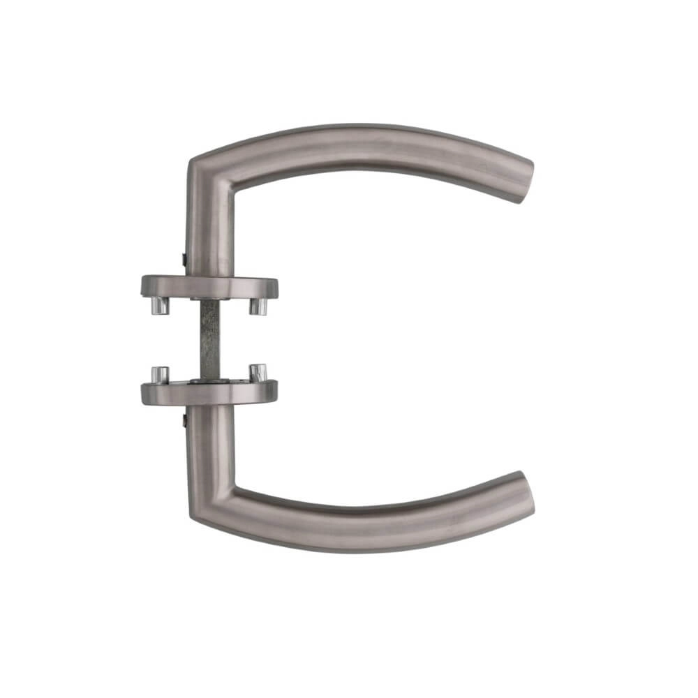Door handle Rond 90 on rosette stainless steel Intersteel 8714186130070
