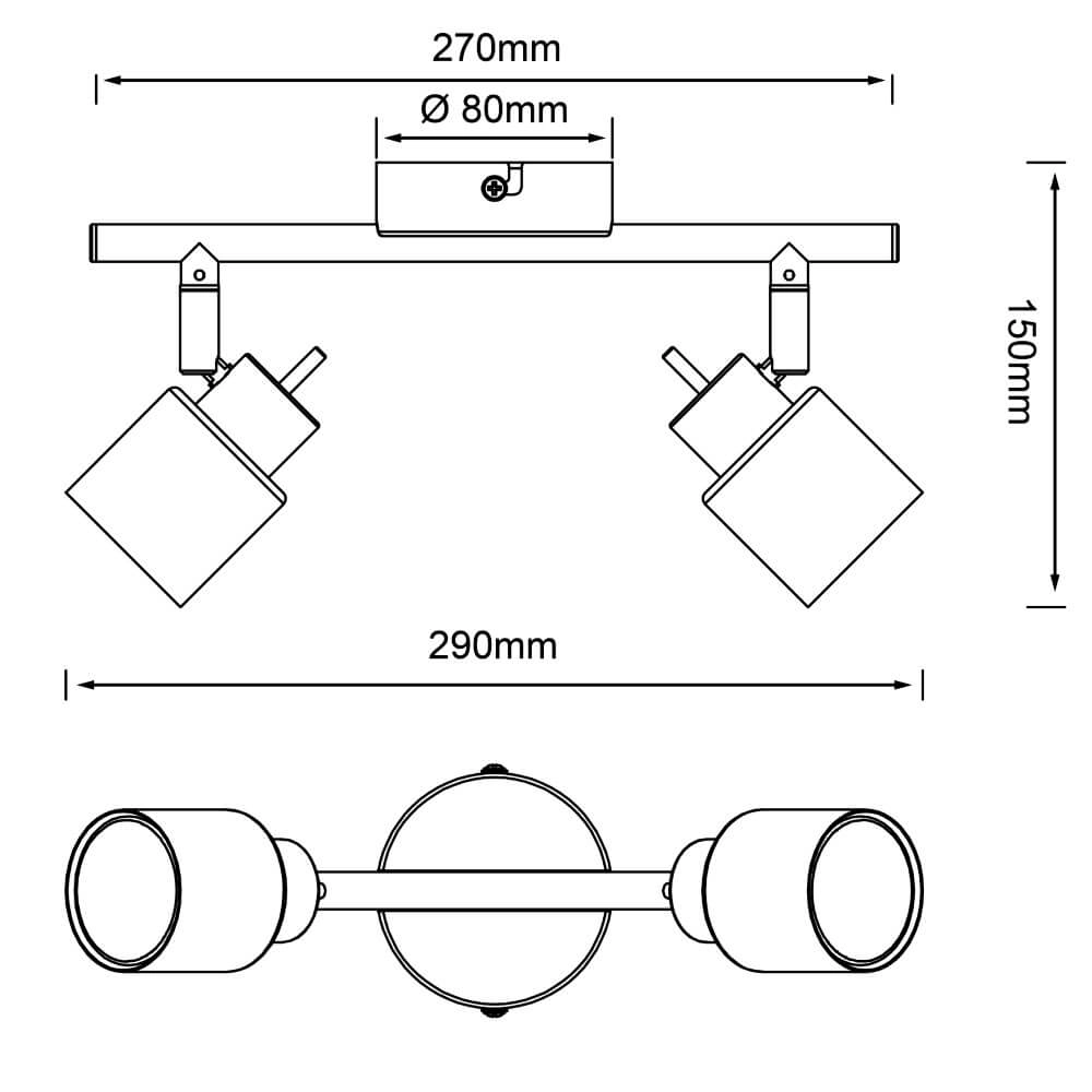 Double ceiling spotlight Andres Brilliant 4004353409349