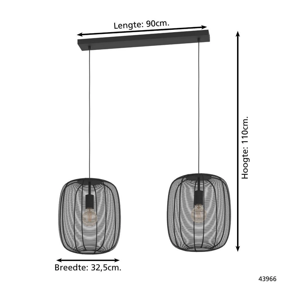 2-light pendant lamp Rinroe Design black Eglo 9002759439668