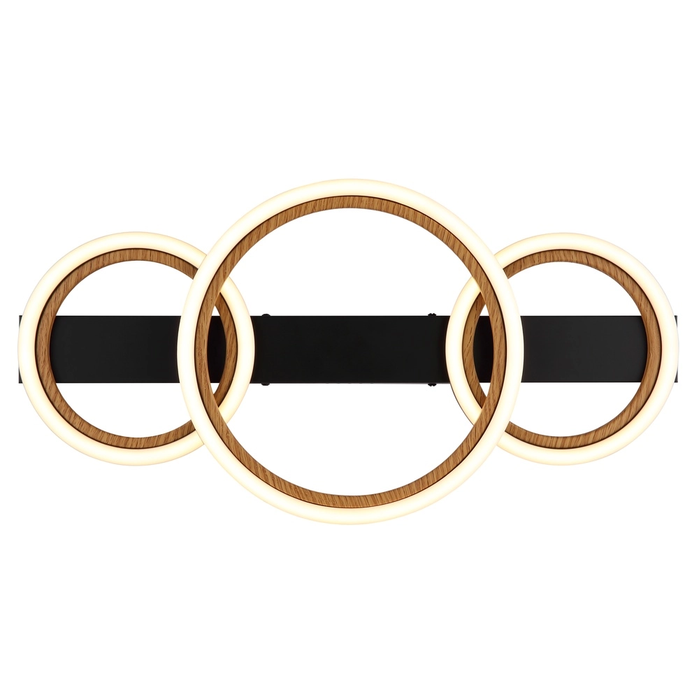 Ceiling lamp Dakari I 3 rings black Globo 9007371533787