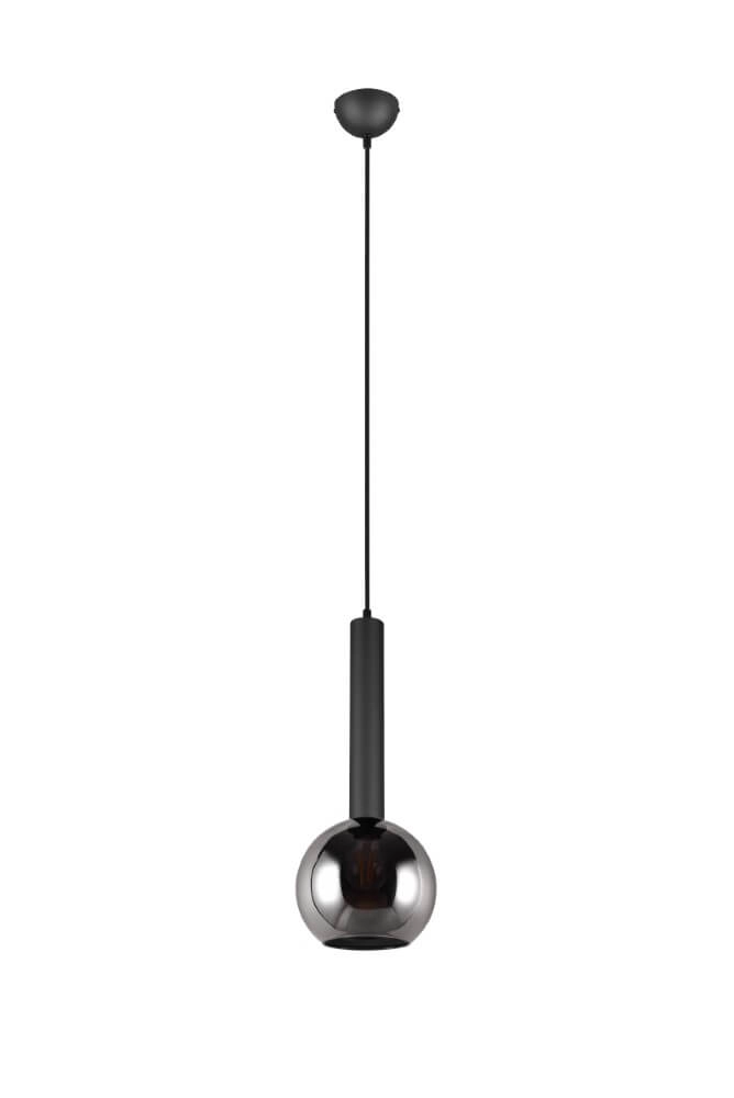 Hanging lamp Clayton black with smoke glass Trio 4017807532951
