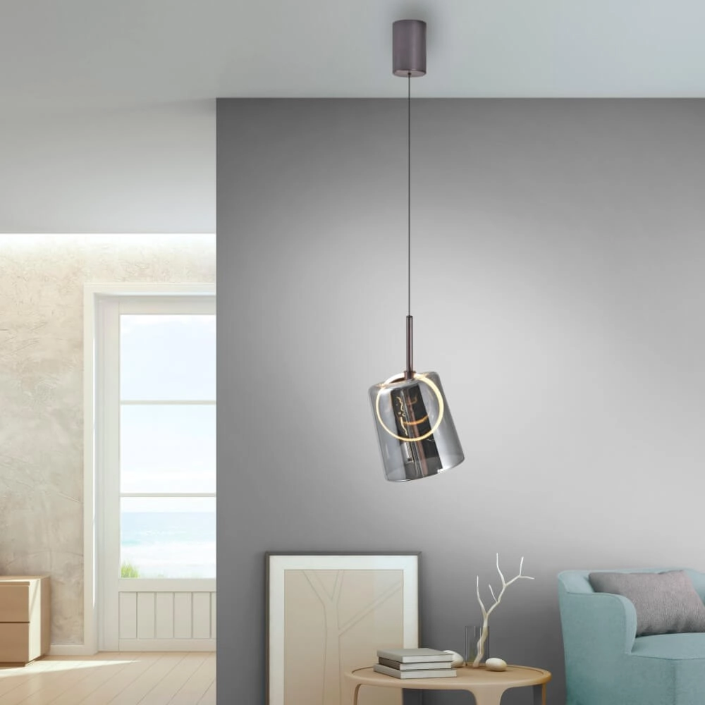 Pendant lamp Zula smoked Paul Neuhaus 4012248383612