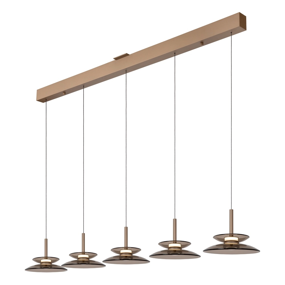 Dining room pendant lamp Santiago led - champagne - 5x Ø 23cm Premium by Lucide 5411212221902