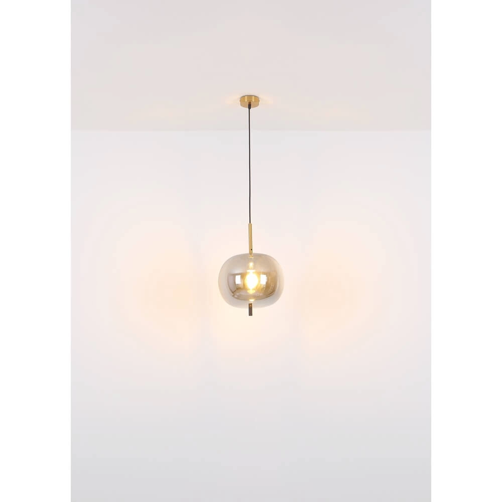 Golden pendant lamp Blacky I 3-light Globo 9007371428038