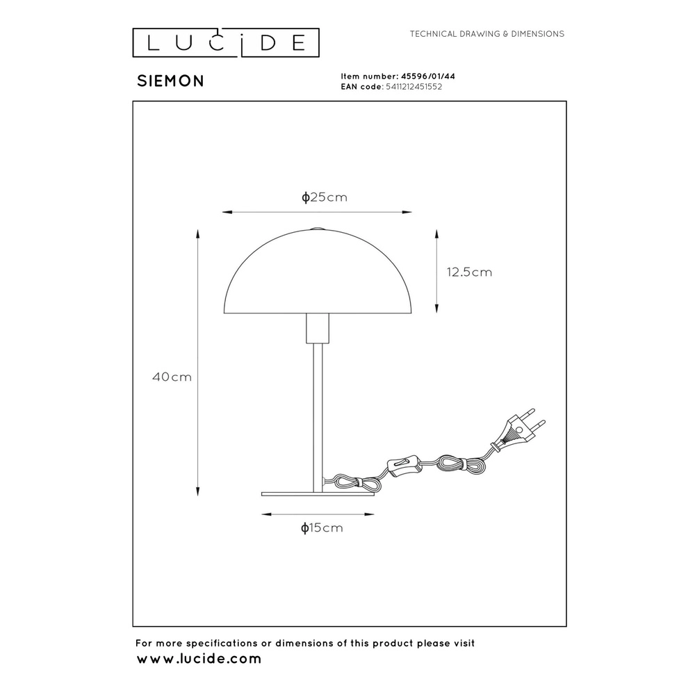 Design table lamp Siemon yellow Lucide 5411212451552