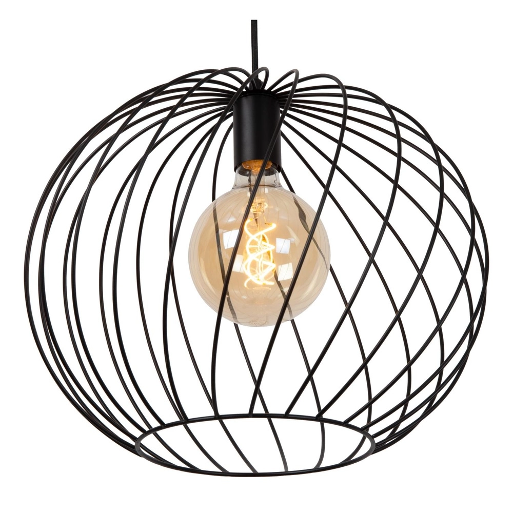 Pendant lamp Danza Ø 40cm black Lucide 5411212211538