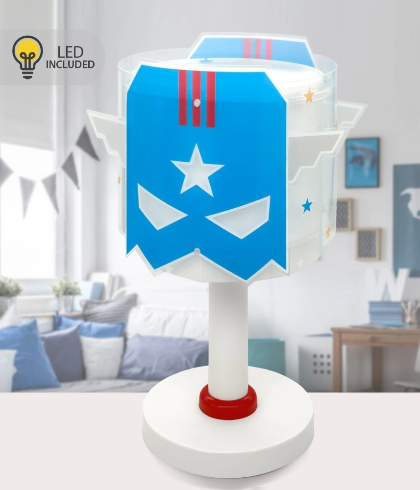 Children's room table lamp Hero blue glow in the dark Dalber 8420406002354