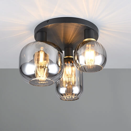 Trendy ceiling lamp Diva with smoke glass Trio 4017807614602