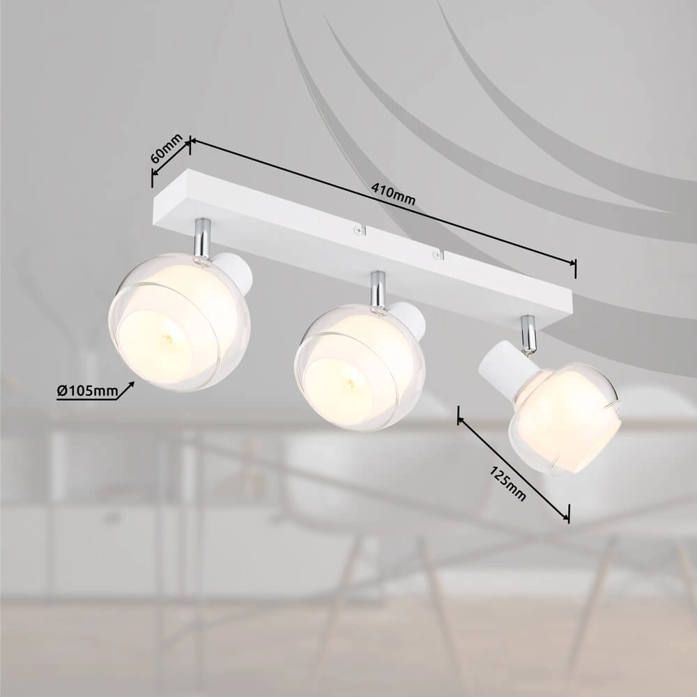 White ceiling lamp Tokki 3-light Globo 9007371449040