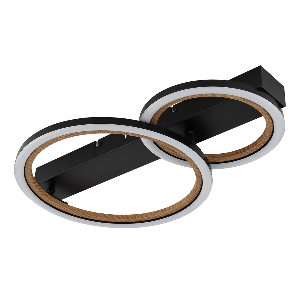 Ceiling lamp Dakari I 2 rings black Globo 9007371522798