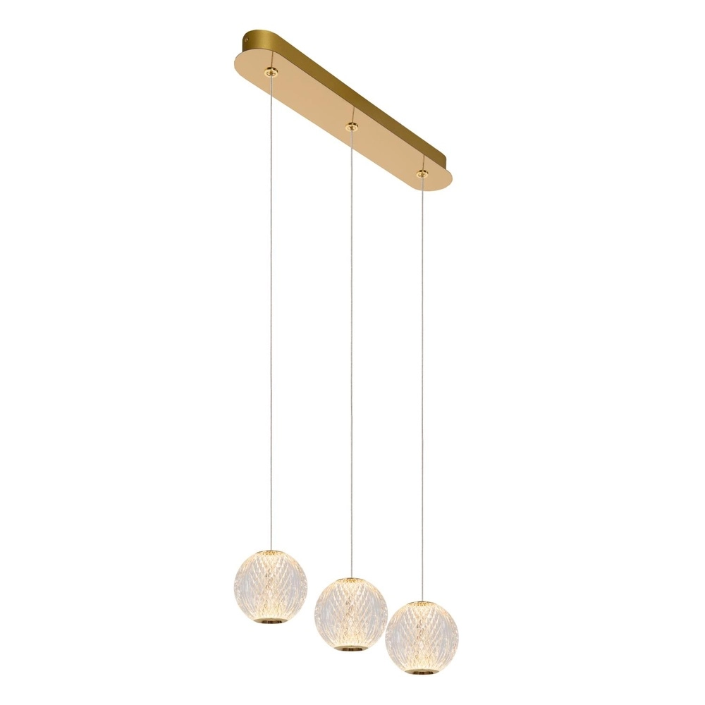 Golden pendant lamp Cintra 3-light Lucide 5411212134387