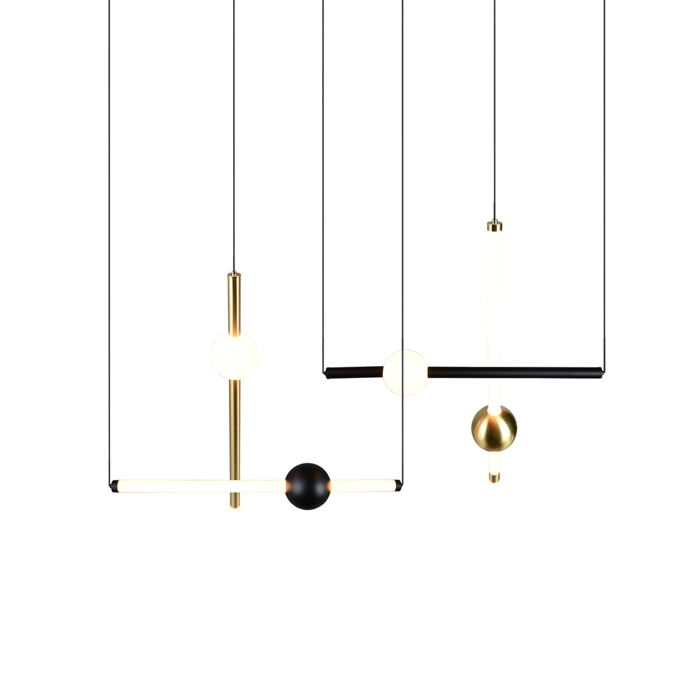 Modern pendant lamp Melita black with gold Trio 4017807661910