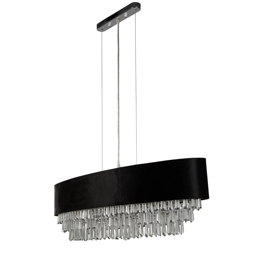 Large chandelier Glamour black with chrome