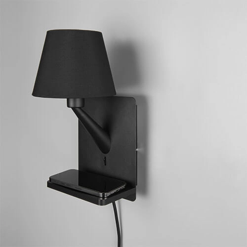 Sleek night light Comfort Black - with USB Trio 4017807614763