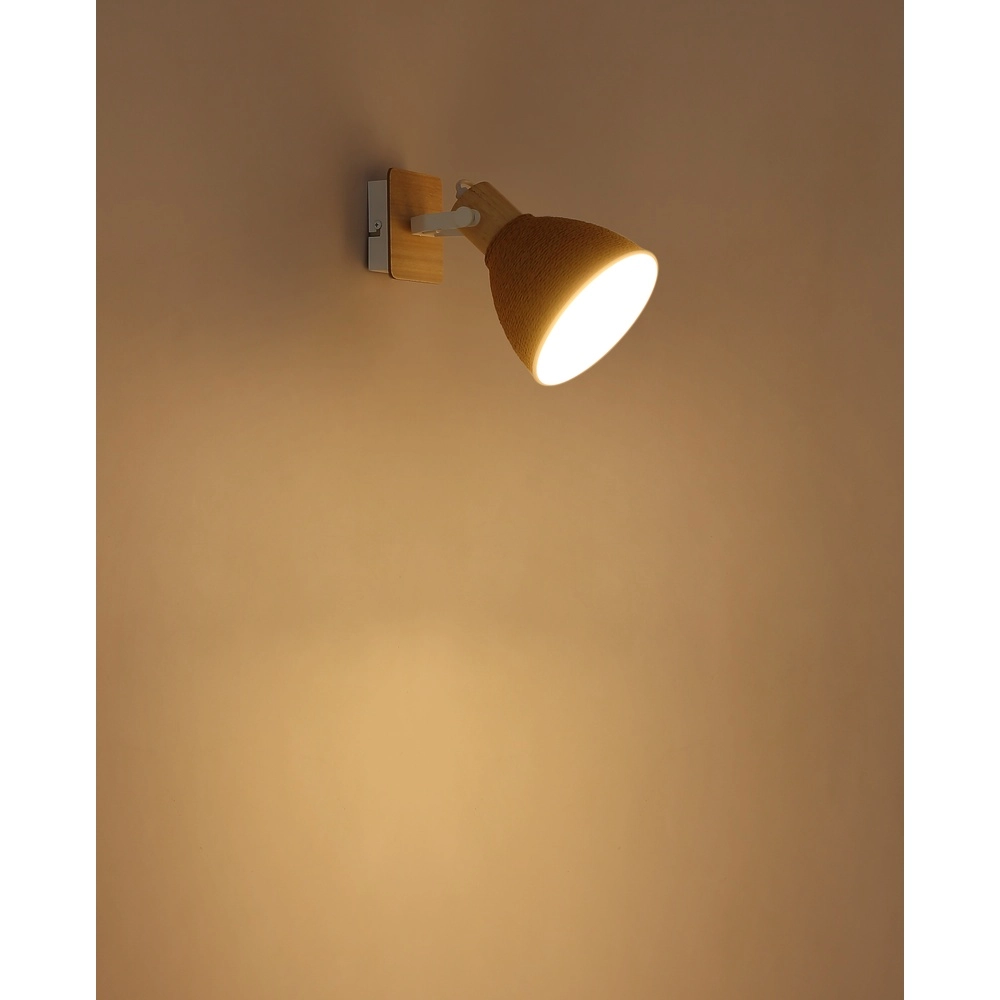 Wall light Lyndon White with rattan Globo 9007371580743
