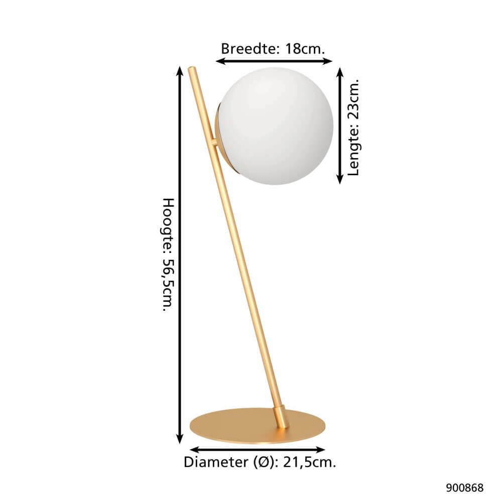 Table lamp Rondo 4 gold with white sphere Eglo 9008606274444