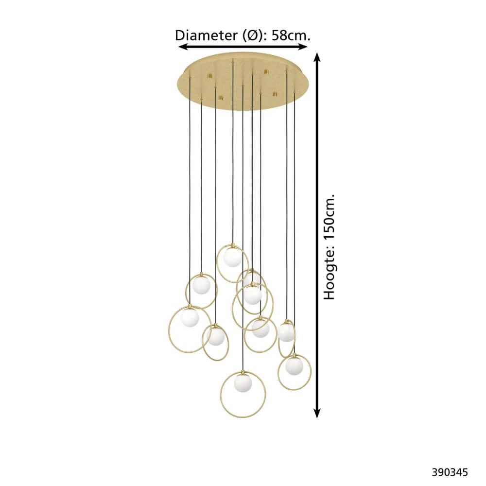 Gold hanging lamp Portocolom Ø 58cm Stars of Light 9008606270583