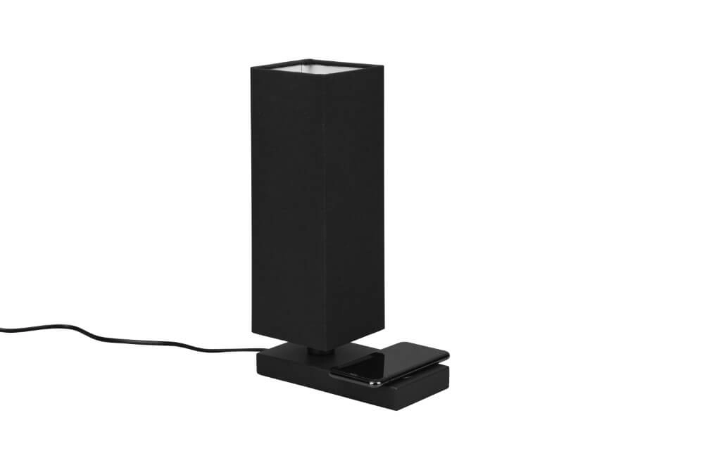 Black table lamp Haley with Qi charger Trio 4017807540345