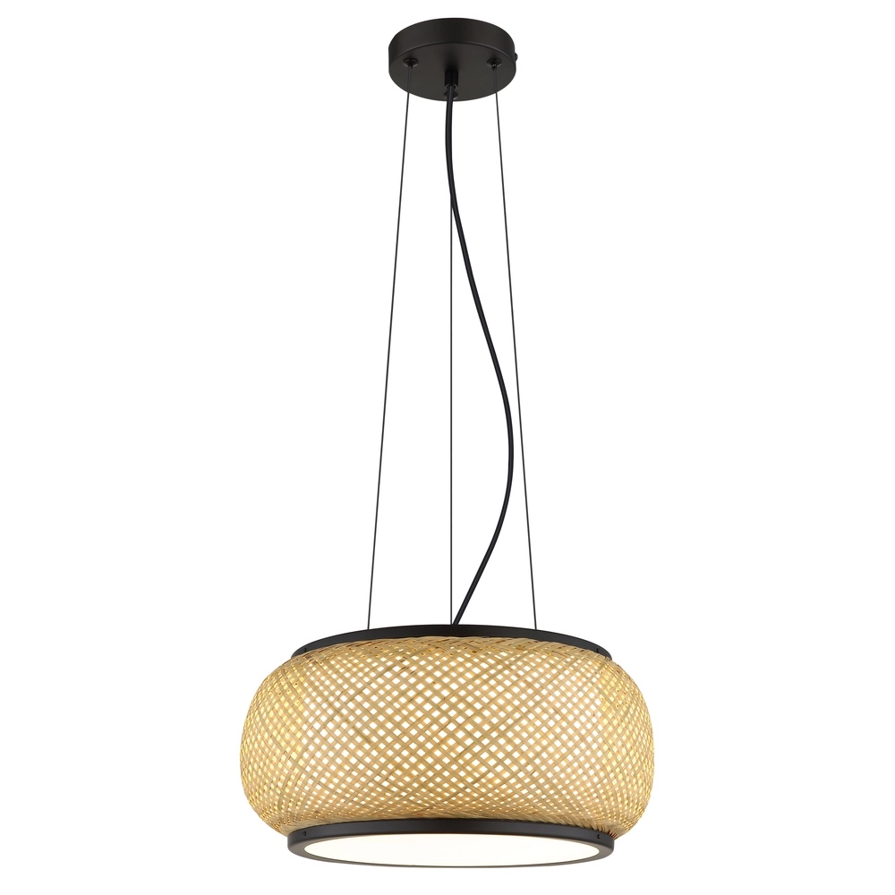 Pendant lamp Bambora black with bamboo