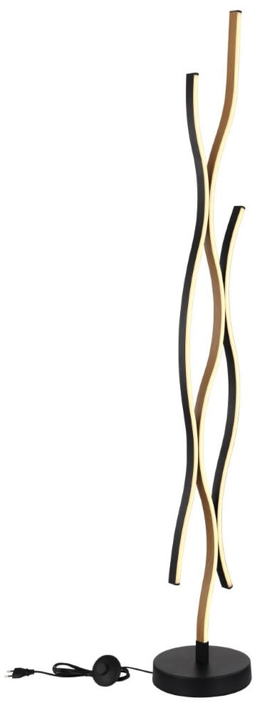 Floor lamp Geronimo black with wood Globo 9007371457045