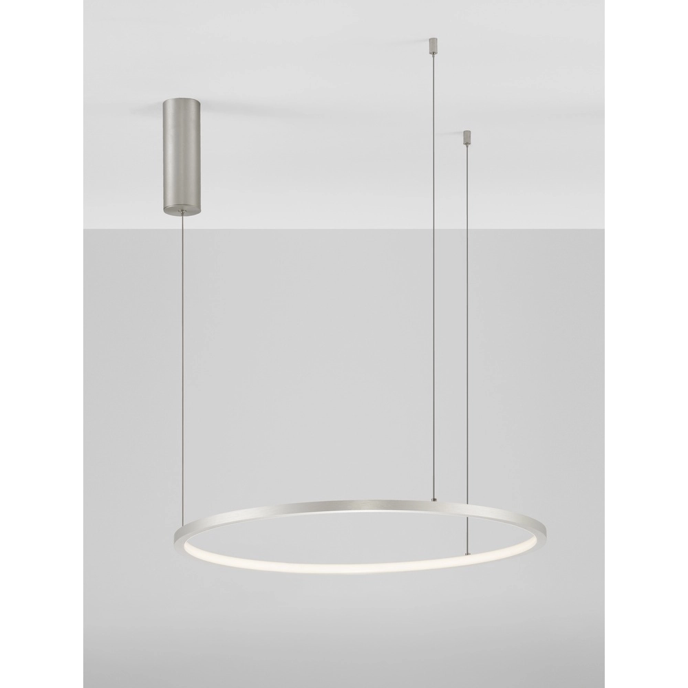 Round pendant lamp Tarquin silver grey Ø 60cm Lyora 5212017438287
